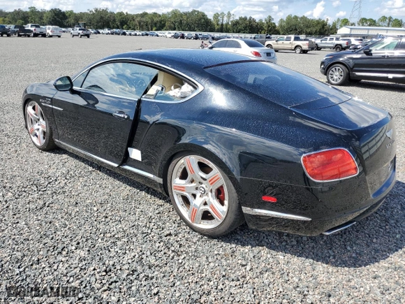 2014 Bentley Continental GT with VIN SCBFU7ZA5EC092542, listed as a Copart auction lot 73841604 with 0 mi miles and Salvage Title. Bid and sale history available at carsss.com. Image 2.