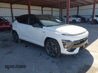 2024 Hyundai Kona N Line with VIN KM8HA3A38RU168402, listed as a IAAI auction lot 41832561 with 4,454 mi miles and . Bid and sale history available at carsss.com. Image 1.