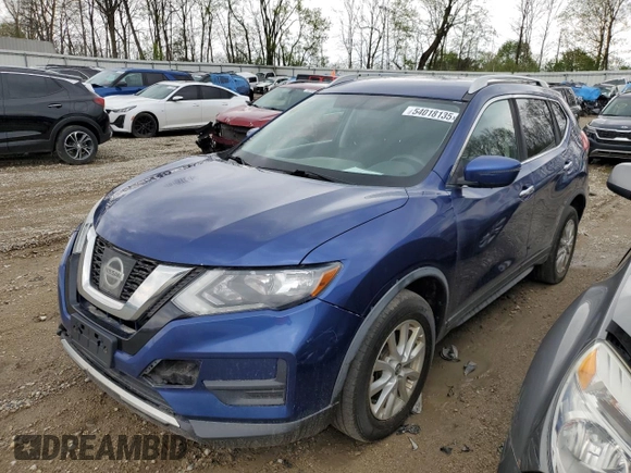 2017 Nissan Rogue SV with VIN KNMAT2MV5HP584962, listed as a Copart auction lot 54018135 with 161,143 mi miles and Clean Title. Bid and sale history available at carsss.com. Image 1.
