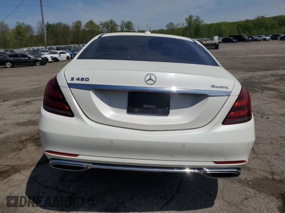 2019 Mercedes-Benz S 450 with VIN WDDUG6EB6KA461541, listed as a Copart auction lot 55125255 with 64,082 mi miles and Salvage title. Bid and sale history available at DreamBid. Image 6.