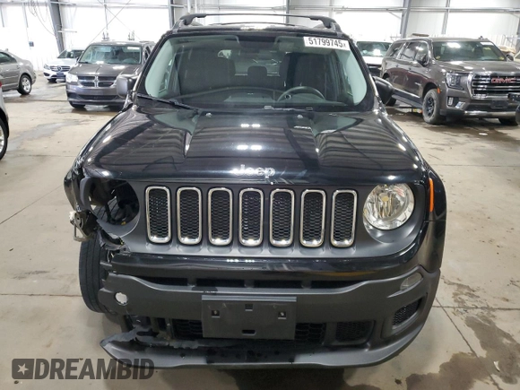 2017 Jeep Renegade Sport with VIN ZACCJBAB3HPG38609, listed as a Copart auction lot 51799745 with 75,549 mi miles and Salvage Title. Bid and sale history available at carsss.com. Image 5.