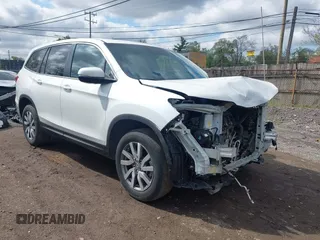 2021 Honda Pilot EX-L with VIN 5FNYF6H57MB054147, listed as a IAAI auction lot 42158910 with 37,811 mi miles and . Bid and sale history available at DreamBid. Image 1.