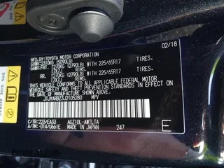 2018 Lexus NX 300 with VIN JTJYARBZ3J2105280, listed as a IAAI auction lot 41783802 with 137,419 mi miles and . Bid and sale history available at DreamBid. Image 9.