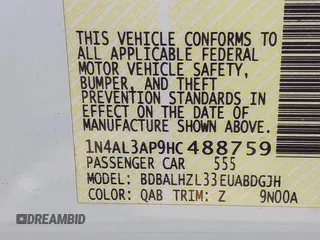 2017 Nissan Altima SR with VIN 1N4AL3AP9HC488759, listed as a IAAI auction lot 42204430 with 79,730 mi miles and . Bid and sale history available at DreamBid. Image 9.
