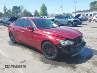 2015 Infiniti Q50 Premium with VIN JN1BV7AR2FM411095, listed as a IAAI auction lot 41932965 with 101,969 mi miles. Bid and sale history available at carsss.com. Image 1.