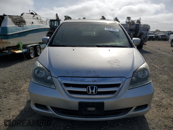 2007 Honda Odyssey EX-L with VIN 5FNRL38637B095559, listed as a Copart auction lot 53681605 with 184,605 mi miles and Salvage Title. Bid and sale history available at carsss.com. Image 5.