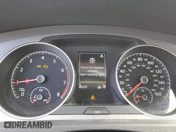 2017 Volkswagen Golf S с VIN 3VW217AU1HM015595, выставлен на аукционе Copart как лот 57384805 с пробегом 49 257 миль миль и Списание • Salvage title. История ставок и продаж доступна на DreamBid. Изображение 9.