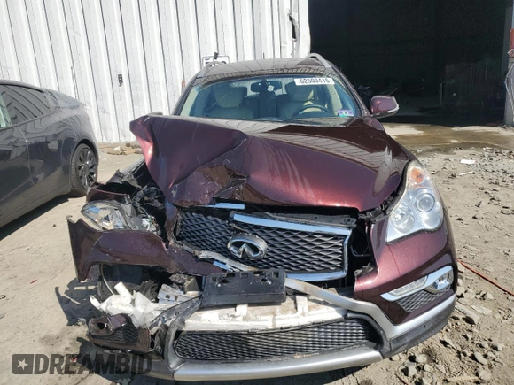 2017 Infiniti QX50 with VIN JN1BJ0RR6HM411188, listed as a Copart auction lot 62500415 with 21,534 mi miles and Salvage title. Bid and sale history available at DreamBid. Image 5.
