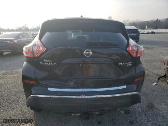 2015 Nissan Murano Platinum with VIN 5N1AZ2MH9FN202168, listed as a Copart auction lot 86910394 with 183,821 mi miles and Salvage Title. Bid and sale history available at carsss.com. Image 6.