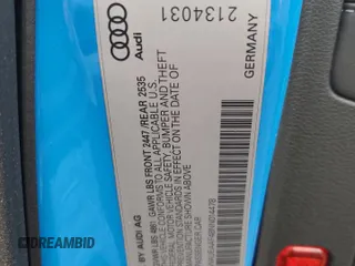 2022 Audi A4 S line Premium Plus z VIN WAUEAAF48NN014478, wystawiony jako Copart lot #51677755 z przebiegiem 56 981 mil mil oraz Szkoda całkowita • Salvage title. Historia ofert i sprzedaży dostępna na DreamBid. Obrazek 14.