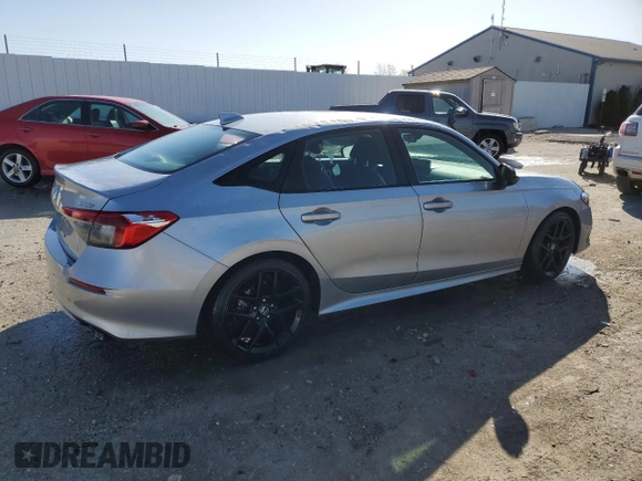2022 Honda Civic Sport with VIN 2HGFE2F59NH563594, listed as a Copart auction lot 52135515 with 33,339 mi miles and Salvage Title. Bid and sale history available at carsss.com. Image 3.