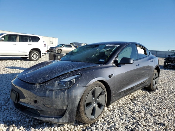 2023 Tesla Model 3 with VIN 5YJ3E1EA7PF668587, listed as a Copart auction lot 43395535 with Not Provided miles and Salvage Title. Bid and sale history available at DreamBid. Image 1.