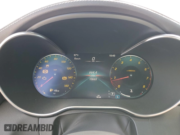 2023 Mercedes-Benz C 300 with VIN W1KWJ8DB8PG119312, listed as a Copart auction lot 71323674 with 10,665 mi miles and Salvage Title. Bid and sale history available at DreamBid. Image 9.