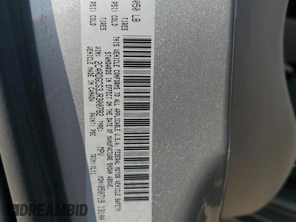2018 Dodge Grand Caravan SXT with VIN 2C4RDGCG3JR300782, listed as a Copart auction lot 44766735 with 117,927 mi miles and Salvage Title. Bid and sale history available at DreamBid. Image 13.