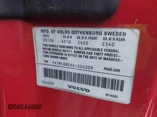 2006 Volvo C70 with VIN YV1MC68266J004309, listed as a IAAI auction lot 41156587 with 48,258 mi miles. Bid and sale history available at carsss.com. Image 9.