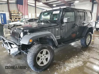 2018 Jeep Wrangler JK Unlimited Sport S with VIN 1C4BJWDG3JL854707, listed as a Copart auction lot 42000105 with 92,903 mi miles and Salvage Title. Bid and sale history available at carsss.com. Image 1.