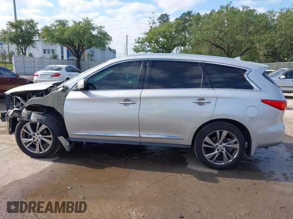 2014 Infiniti QX60 with VIN 5N1AL0MM0EC525019, listed as a IAAI auction lot 42035281 with 137,831 mi miles. Bid and sale history available at carsss.com. Image 14.