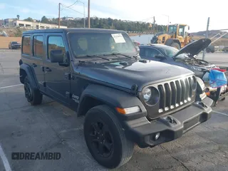 2018 Jeep Wrangler Unlimited Sport S with VIN 1C4HJXDN5JW206475, listed as a IAAI auction lot 41359976 with Not provided miles and . Bid and sale history available at DreamBid. Image 1.