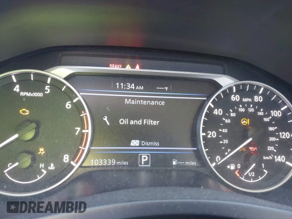 2019 Nissan Altima 2.5 SR with VIN 1N4BL4CV0KC120287, listed as a IAAI auction lot 41580295 with 103,339 mi miles. Bid and sale history available at carsss.com. Image 7.