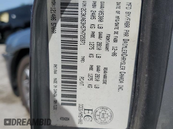 2007 Chrysler 300 C z VIN 2C3KA63H57H725971, wystawiony jako Copart lot #51793044 z przebiegiem 137 825 mil mil oraz Szkoda całkowita • Salvage title. Historia ofert i sprzedaży dostępna na DreamBid. Obrazek 12.