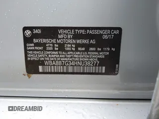 2017 BMW 3 Series 340i xDrive with VIN WBA8B7G34HNU38277, listed as a IAAI auction lot 41854202 with 150,732 mi miles and . Bid and sale history available at DreamBid. Image 9.