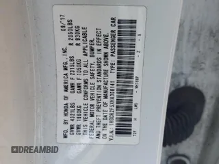 2017 Honda Accord Sedan Sport with VIN 1HGCR2F5XHA308141, listed as a Copart auction lot 47665725 with 98,629 mi miles and Salvage Title. Bid and sale history available at carsss.com. Image 12.