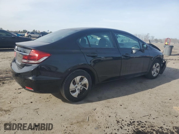 2015 Honda Civic Sedan LX with VIN 19XFB2F55FE259442, listed as a Copart auction lot 43246975 with 87,205 mi miles and Salvage Title. Bid and sale history available at carsss.com. Image 3.
