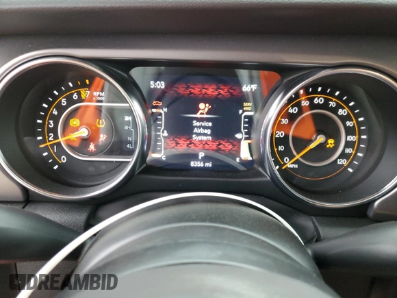 2023 Jeep Gladiator Sport S with VIN 1C6HJTAG6PL584451, listed as a Copart auction lot 47637395 with 8,356 mi miles and Salvage title. Bid and sale history available at DreamBid. Image 9.