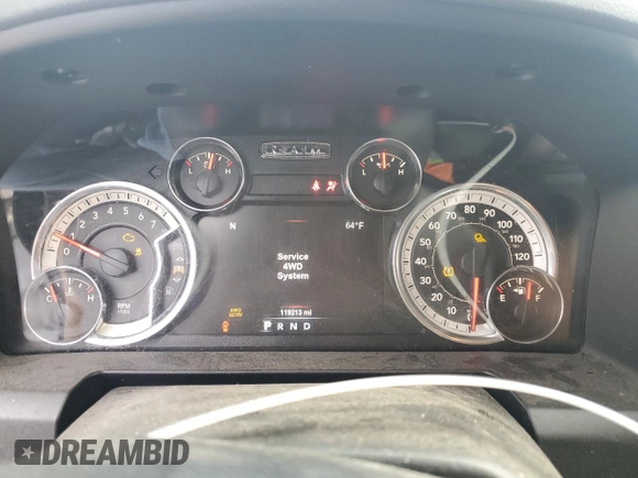 2018 Ram 1500 Big Horn with VIN 1C6RR7LT7JS281562, listed as a Copart auction lot 57679885 with 119,213 mi miles and Salvage title. Bid and sale history available at DreamBid. Image 9.