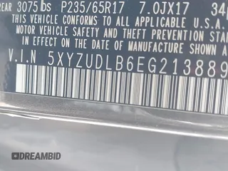 2014 Hyundai Santa Fe with VIN 5XYZUDLB6EG213889, listed as a IAAI auction lot 42036202 with 188,247 mi miles and . Bid and sale history available at DreamBid. Image 9.