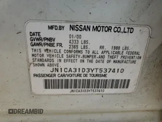 2000 Nissan Maxima GXE z VIN JN1CA31D3YT537410, wystawiony jako Copart lot #68046964 z przebiegiem 313 180 mil mil oraz Czysty tytuł • Clean title. Historia ofert i sprzedaży dostępna na DreamBid. Obrazek 12.