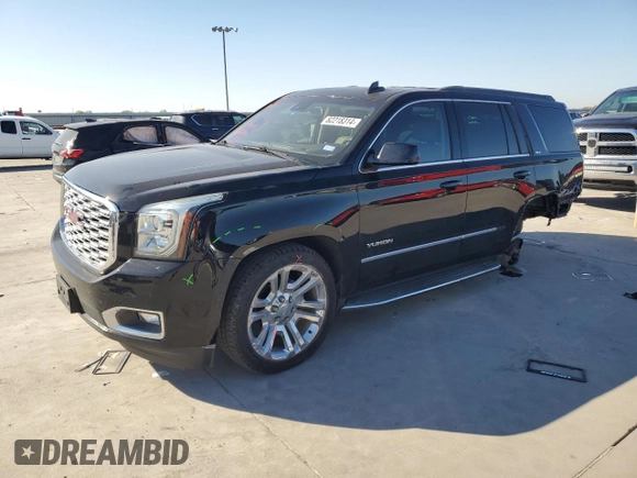 2018 GMC Yukon SLT with VIN 1GKS1BKC2JR296312, listed as a Copart auction lot 82218314 with 92,720 mi miles and Salvage Title. Bid and sale history available at carsss.com. Image 1.