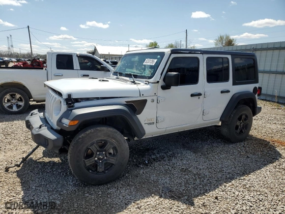 2019 Jeep Wrangler Unlimited Sport S with VIN 1C4HJXDN7KW622545, listed as a Copart auction lot 52331285 with 52,644 mi miles and Salvage Title. Bid and sale history available at carsss.com. Image 1.