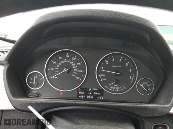 2015 BMW 3 Series 320i xDrive with VIN WBA3C3G58FNS73929, listed as a Copart auction lot 57591425 with 83,654 mi miles and Salvage title. Bid and sale history available at DreamBid. Image 9.