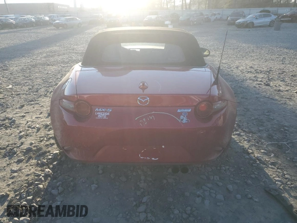 2017 Mazda MX-5 Miata Grand Touring with VIN JM1NDAD75H0123957, listed as a Copart auction lot 88411355 with 34,310 mi miles and Salvage title. Bid and sale history available at DreamBid. Image 6.