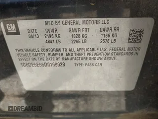 2013 Cadillac CTS Sedan Luxury with VIN 1G6DE5E55D0169928, listed as a IAAI auction lot 41965726 with 160,595 mi miles. Bid and sale history available at carsss.com. Image 9.