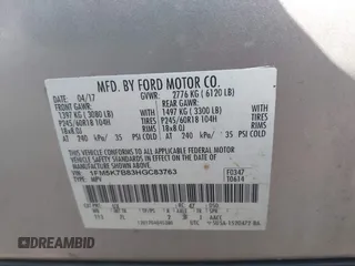 2017 Ford Explorer with VIN 1FM5K7B83HGC83763, listed as a IAAI auction lot 42445736 with 96,400 mi miles and . Bid and sale history available at DreamBid. Image 9.