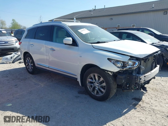 2015 Infiniti QX60 with VIN 5N1AL0MM6FC554039, listed as a IAAI auction lot 42055591 with 148,364 mi miles. Bid and sale history available at carsss.com. Image 1.