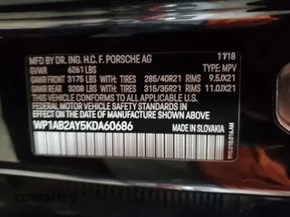 2019 Porsche Cayenne S z VIN WP1AB2AY5KDA60686, wystawiony jako Copart lot #68155912 z przebiegiem 48 987 mil mil oraz . Historia ofert i sprzedaży dostępna na DreamBid. Obrazek 15.