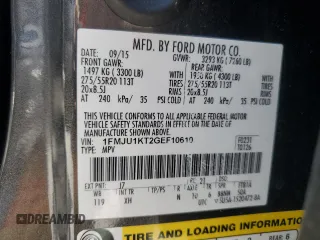 2016 Ford Expedition Limited with VIN 1FMJU1KT2GEF10610, listed as a Copart auction lot 54001595 with 113,285 mi miles and Salvage title. Bid and sale history available at DreamBid. Image 13.