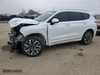 2021 Hyundai Santa Fe Calligraphy with VIN 5NMS5DAL6MH363614, listed as a Copart auction lot 83561444 with 27,474 mi miles and Salvage Title. Bid and sale history available at carsss.com. Image 1.