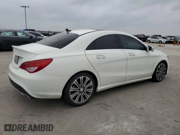 2017 Mercedes-Benz CLA 250 with VIN WDDSJ4EBXHN435183, listed as a Copart auction lot 46560534 with 51,458 mi miles and . Bid and sale history available at DreamBid. Image 3.