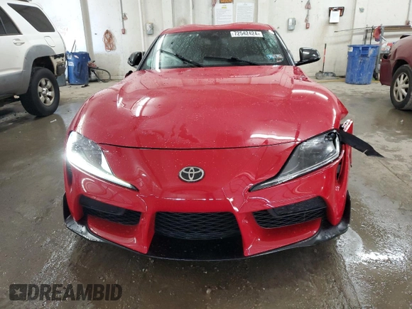 2020 Toyota GR Supra 3.0 with VIN WZ1DB4C08LW022135, listed as a Copart auction lot 72542424 with 17,421 mi miles and Salvage Title. Bid and sale history available at carsss.com. Image 5.