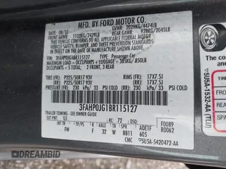 2011 Ford Fusion SEL with VIN 3FAHP0JG1BR115127, listed as a IAAI auction lot 41930531 with 183,512 mi miles. Bid and sale history available at carsss.com. Image 9.