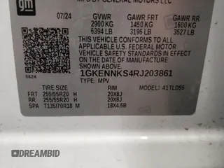 2024 GMC Acadia AWD Elevation z VIN 1GKENNKS4RJ203861, wystawiony jako Copart lot #54773125 z przebiegiem 12 731 mil mil oraz Czysty tytuł • Clean title. Historia ofert i sprzedaży dostępna na DreamBid. Obrazek 14.