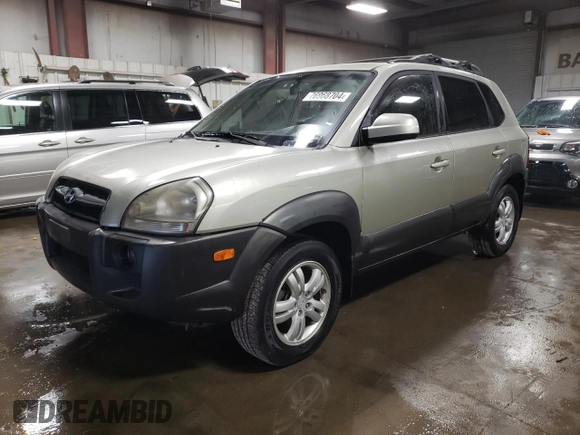 2007 Hyundai Tucson SE with VIN KM8JN12D77U589932, listed as a Copart auction lot 76968704 with 76,996 mi miles and Salvage Title. Bid and sale history available at carsss.com. Image 1.