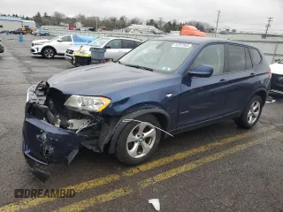 2011 BMW X3 28i with VIN 5UXWX5C50BLW13701, listed as a Copart auction lot 52257955 with 188,103 mi miles and Salvage Title. Bid and sale history available at carsss.com. Image 1.