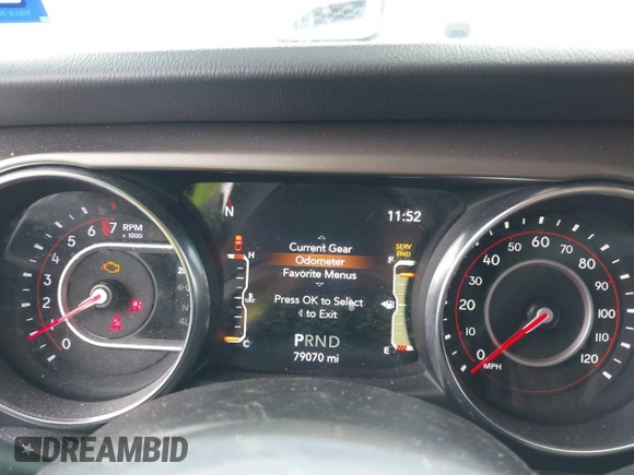 2020 Jeep Gladiator Rubicon with VIN 1C6JJTBG8LL135573, listed as a IAAI auction lot 41585896 with 79,070 mi miles and . Bid and sale history available at DreamBid. Image 7.