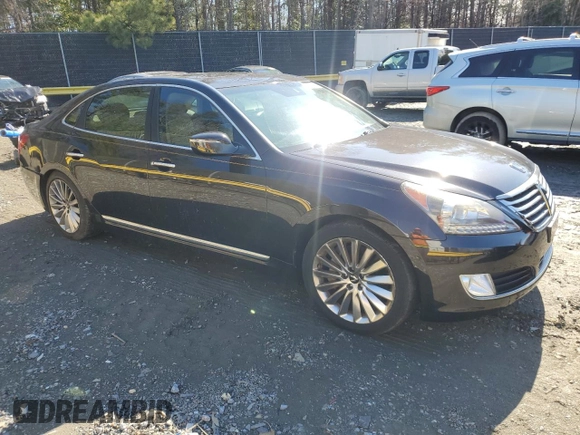 2014 Hyundai Equus Signature with VIN KMHGH4JH9EU083832, listed as a Copart auction lot 50416535 with 92,508 mi miles and Salvage Title. Bid and sale history available at DreamBid. Image 4.