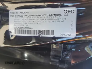 2020 Audi A3 Sedan Premium with VIN WAUAUGFFXLA098009, listed as a Copart auction lot 53214794 with 49,953 mi miles and Salvage Title. Bid and sale history available at carsss.com. Image 14.